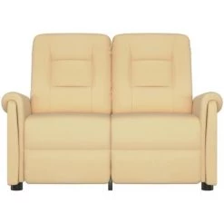 Fauteuil Inclinable à 2 Places Tissu Microfibre Crème VidaXL -Pas Cher Fauteuil Magasin 57131692 3