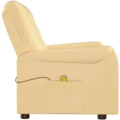 Fauteuil Inclinable à 2 Places Tissu Microfibre Crème VidaXL -Pas Cher Fauteuil Magasin 57131692 5