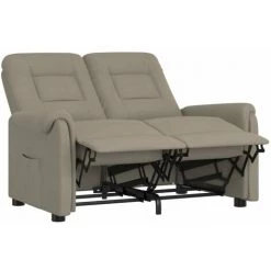 Fauteuil Inclinable De Massage 2 Places Tissu Microfibre Gris Cair VidaXL -Pas Cher Fauteuil Magasin 57131734 4