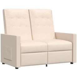 Fauteuil Inclinable à 2 Places Tissu Crème VidaXL -Pas Cher Fauteuil Magasin 57131800 2