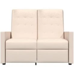 Fauteuil Inclinable à 2 Places Tissu Crème VidaXL -Pas Cher Fauteuil Magasin 57131800 3
