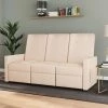 Fauteuil Inclinable à 3 Places Tissu Crème VidaXL -Pas Cher Fauteuil Magasin 57131817 1