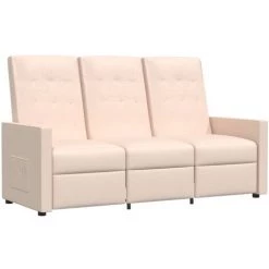 Fauteuil Inclinable à 3 Places Tissu Crème VidaXL -Pas Cher Fauteuil Magasin 57131817 2