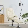 NOVA Fauteuil Télévisé Réchauffé Avec Des Couleurs élégantes élégantes Reproches De Bas De Pied Fauteuil Inclinable Avec Repose-pied Blanc Crème Similicuir -Pas Cher Fauteuil Magasin 57178081 1
