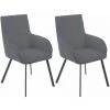 ALTOBUY CATILA - Lot De 2 Fauteuils Gris Piètement Gris Mat - Gris -Pas Cher Fauteuil Magasin 57213630 1