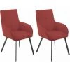 ALTOBUY CATILA - Lot De 2 Fauteuils Rouges Piètement Gris Mat - Rouge