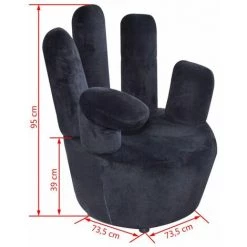 NOVA Fauteuil à Simple Style En Forme D'une Main De Salon Salon Studio Velvet Salle Chaise En Forme De Main Noir Velours 11 NOVA Fauteuil à Simple Style En Forme D'une Main De Salon Salon Studio Velvet Salle Chaise En Forme De Main Noir Velours -Pas Cher Fauteuil Magasin 57222104 5