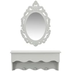 NOVA Étagère Vide Les Poches Avec Des Crochets Et Un Studio De Corridor De Salle De Miroir D'entrée Étagère Murale Pour Clés Et Bijoux Avec Miroir Et Crochets Gris 9 NOVA Étagère Vide Les Poches Avec Des Crochets Et Un Studio De Corridor De Salle De Miroir D'entrée Étagère Murale Pour Clés Et Bijoux Avec Miroir Et Crochets Gris -Pas Cher Fauteuil Magasin 57222531 3