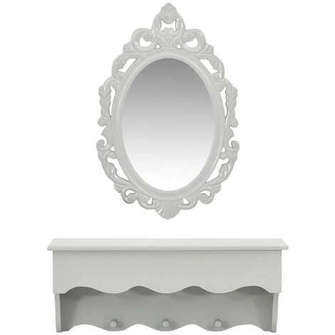 NOVA Étagère Vide Les Poches Avec Des Crochets Et Un Studio De Corridor De Salle De Miroir D'entrée Étagère Murale Pour Clés Et Bijoux Avec Miroir Et Crochets Gris 5 NOVA Étagère Vide Les Poches Avec Des Crochets Et Un Studio De Corridor De Salle De Miroir D'entrée Étagère Murale Pour Clés Et Bijoux Avec Miroir Et Crochets Gris – Image 3