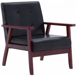 NOVA ÉCO-PIEATH SEMPLACHAUX Avec Des Accoudoirs De Design Moderne élégant Noir Fauteuil Noir Similicuir -Pas Cher Fauteuil Magasin 57222883 2
