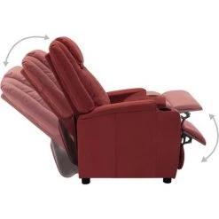 NOVA Chaise Relaxable Recluée En écot-piron Avec 2 Couleurs Différentes Fauteuil Inclinable Rouge Bordeaux Similicuir Couleur : Vin Rouge 9 NOVA Chaise Relaxable Recluée En écot-piron Avec 2 Couleurs Différentes Fauteuil Inclinable Rouge Bordeaux Similicuir Couleur : Vin Rouge -Pas Cher Fauteuil Magasin 57223234 3