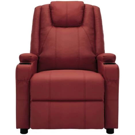 NOVA Chaise Relaxable Recluée En écot-piron Avec 2 Couleurs Différentes Fauteuil Inclinable Rouge Bordeaux Similicuir Couleur : Vin Rouge 6 NOVA Chaise Relaxable Recluée En écot-piron Avec 2 Couleurs Différentes Fauteuil Inclinable Rouge Bordeaux Similicuir Couleur : Vin Rouge â Image 4