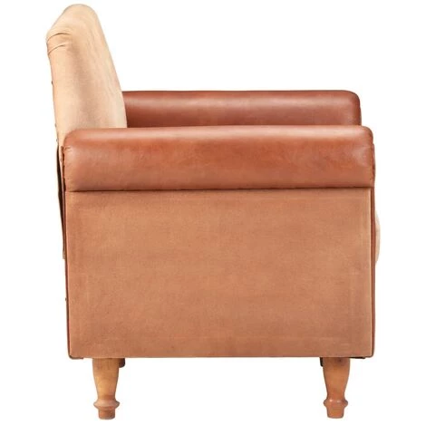 NOVA Pozzetto Fauteuil En Cuir Réel Et Toile Conception élégante Diverses Couleurs Fauteuil Marron Cuir Véritable Et Toile Couleur : Marron 6 NOVA Pozzetto Fauteuil En Cuir Réel Et Toile Conception élégante Diverses Couleurs Fauteuil Marron Cuir Véritable Et Toile Couleur : Marron – Image 4