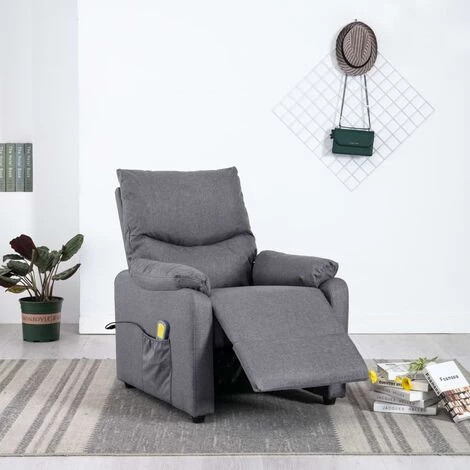 NOVA Différentes Couleurs Inclinant Le Fauteuil Massant En Tissu Chauffant Fauteuil Inclinable De Massage Gris Clair Tissu Couleur : Gris Clair 5 NOVA Différentes Couleurs Inclinant Le Fauteuil Massant En Tissu Chauffant Fauteuil Inclinable De Massage Gris Clair Tissu Couleur : Gris Clair – Image 3