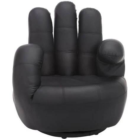 VENTE-UNIQUE.COM Fauteuil Main Pivotant CATCHY En Simili - Noir - Noir 5 VENTE-UNIQUE.COM Fauteuil Main Pivotant CATCHY En Simili - Noir - Noir – Image 3