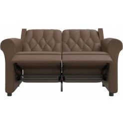 Fauteuil De Massage Inclinable 2 Places Similicuir Brillant Marron VidaXL -Pas Cher Fauteuil Magasin 57261424 5