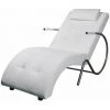 VidaXL Chaise Longue Avec Oreiller Similicuir Blanc - Blanc 2 VidaXL Chaise Longue Avec Oreiller Similicuir Blanc - Blanc -Pas Cher Fauteuil Magasin 5756567 1