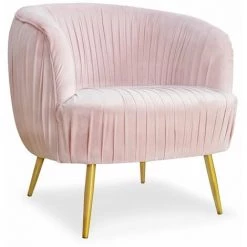 Paris Prix - Fauteuil Design En Velours "brasod" 78cm Rose