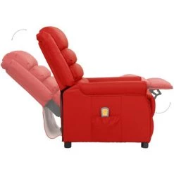 ASUPERMALL Fauteuil Inclinable Rouge Bordeaux Similicuir -Pas Cher Fauteuil Magasin 57734108 5