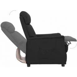 ASUPERMALL Fauteuil Inclinable Noir Similicuir 11 ASUPERMALL Fauteuil Inclinable Noir Similicuir -Pas Cher Fauteuil Magasin 57734109 5