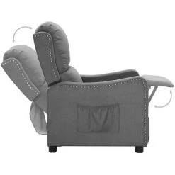 ASUPERMALL Fauteuil Inclinable Gris Clair Tissu -Pas Cher Fauteuil Magasin 57734117 5