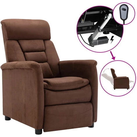 ASUPERMALL Fauteuil Inclinable électrique Marron Similicuir Daim 3 ASUPERMALL Fauteuil Inclinable électrique Marron Similicuir Daim