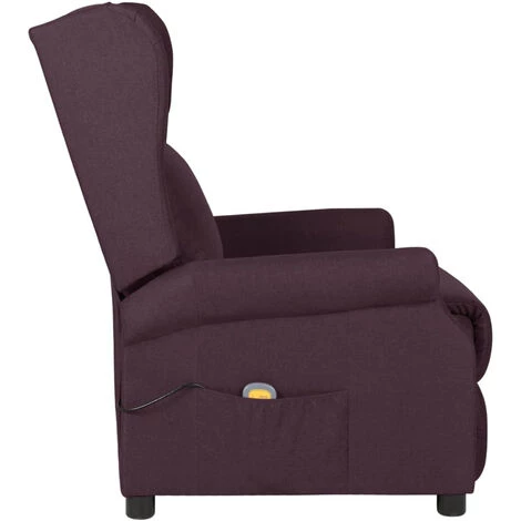 ASUPERMALL Fauteuil Inclinable De Massage électrique Violet Tissu 7 ASUPERMALL Fauteuil Inclinable De Massage électrique Violet Tissu – Image 5