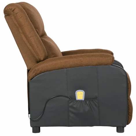 ASUPERMALL Fauteuil De Massage Inclinable Taupe Similicuir Et Tissu 5 ASUPERMALL Fauteuil De Massage Inclinable Taupe Similicuir Et Tissu â Image 3