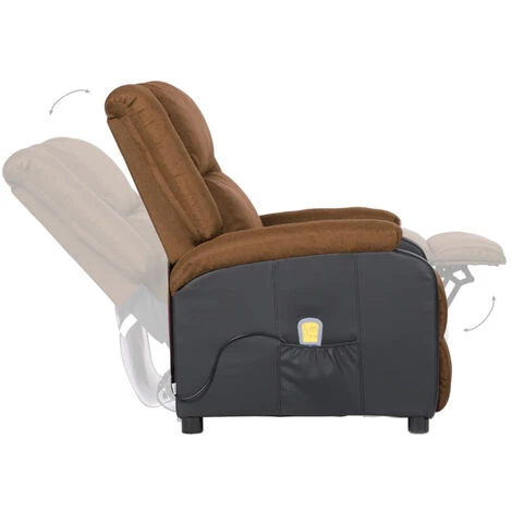 ASUPERMALL Fauteuil De Massage Inclinable Taupe Similicuir Et Tissu 7 ASUPERMALL Fauteuil De Massage Inclinable Taupe Similicuir Et Tissu â Image 5