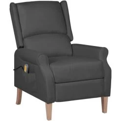 ASUPERMALL Fauteuil De Massage Inclinable Gris Foncé Tissu
