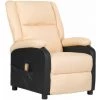 ASUPERMALL Fauteuil De Massage Inclinable Crème Similicuir Et Tissu 1 ASUPERMALL Fauteuil De Massage Inclinable Crème Similicuir Et Tissu -Pas Cher Fauteuil Magasin 57734162 1