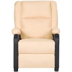 ASUPERMALL Fauteuil De Massage Inclinable Crème Similicuir Et Tissu -Pas Cher Fauteuil Magasin 57734162 2
