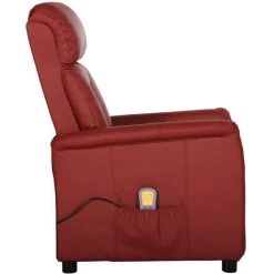 ASUPERMALL Fauteuil Inclinable électrique De Massage Bordeaux Similicuir -Pas Cher Fauteuil Magasin 57734772 4