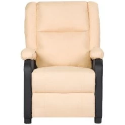 ASUPERMALL Fauteuil Inclinable De Massage Crème Similicuir Et Tissu 9 ASUPERMALL Fauteuil Inclinable De Massage Crème Similicuir Et Tissu -Pas Cher Fauteuil Magasin 57734773 3