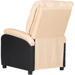 ASUPERMALL Fauteuil Inclinable De Massage Crème Similicuir Et Tissu 11 ASUPERMALL Fauteuil Inclinable De Massage Crème Similicuir Et Tissu -Pas Cher Fauteuil Magasin 57734773 5
