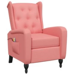 ASUPERMALL Fauteuil De Massage Inclinable Rose Velours -Pas Cher Fauteuil Magasin 57734779 2