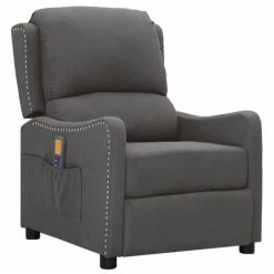 ASUPERMALL Fauteuil De Massage Inclinable Gris Foncé Tissu