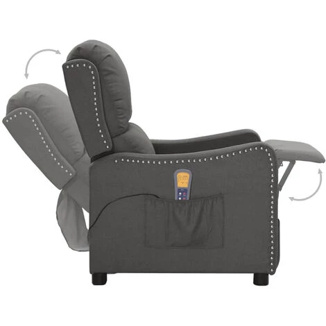 ASUPERMALL Fauteuil De Massage Inclinable Gris Foncé Tissu 7 ASUPERMALL Fauteuil De Massage Inclinable Gris Foncé Tissu â Image 5
