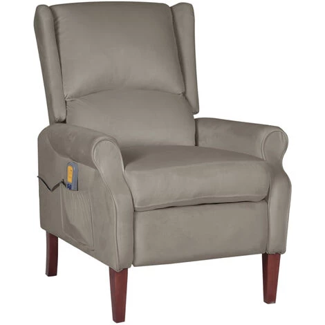 ASUPERMALL Fauteuil De Massage Inclinable Gris Clair Velours 3 ASUPERMALL Fauteuil De Massage Inclinable Gris Clair Velours
