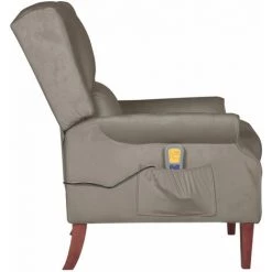 ASUPERMALL Fauteuil De Massage Inclinable Gris Clair Velours 11 ASUPERMALL Fauteuil De Massage Inclinable Gris Clair Velours -Pas Cher Fauteuil Magasin 57734790 5