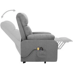 ASUPERMALL Fauteuil De Massage Inclinable Gris Clair Tissu -Pas Cher Fauteuil Magasin 57734792 5