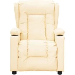 ASUPERMALL Fauteuil De Massage Inclinable Crème Similicuir -Pas Cher Fauteuil Magasin 57734794 3