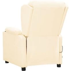 ASUPERMALL Fauteuil De Massage Inclinable Crème Similicuir -Pas Cher Fauteuil Magasin 57734794 5