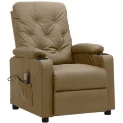 ASUPERMALL Fauteuil De Massage Inclinable Cappuccino Similicuir
