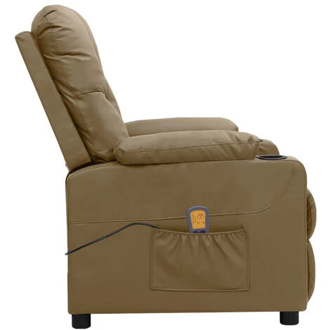 ASUPERMALL Fauteuil De Massage Inclinable Cappuccino Similicuir 6 ASUPERMALL Fauteuil De Massage Inclinable Cappuccino Similicuir – Image 4