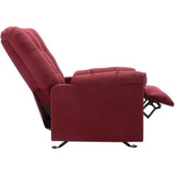 ASUPERMALL Fauteuil Inclinable Rouge Bordeaux Tissu -Pas Cher Fauteuil Magasin 57735766 5