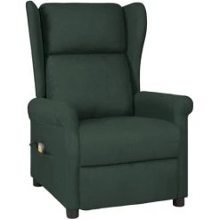 ASUPERMALL Fauteuil Inclinable De Massage électrique Vert Foncé Tissu -Pas Cher Fauteuil Magasin 57735782 3