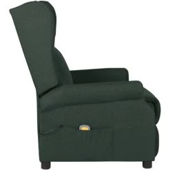 ASUPERMALL Fauteuil Inclinable De Massage électrique Vert Foncé Tissu -Pas Cher Fauteuil Magasin 57735782 5
