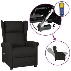 ASUPERMALL Fauteuil Inclinable De Massage électrique Noir Tissu