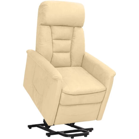 ASUPERMALL Fauteuil Inclinable Crème Similicuir Daim 3 ASUPERMALL Fauteuil Inclinable Crème Similicuir Daim